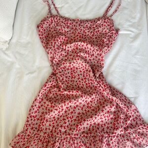 Princess Polly Light Pink and Red Floral Dress